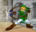 Link charging the Fairy Bow from Super Smash Bros. Melee