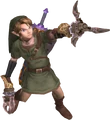 Link using the Double Clawshots from Twilight Princess