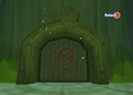 A door in the Forbidden Woods displaying shield-like attributes