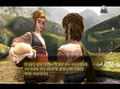 Uli talking to Link in Ordon Village.