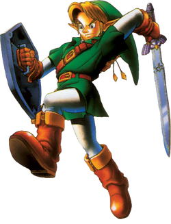 OoT Link Performing Jump Attack Artwork