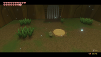 Makar planting a seed in the soft soil in The Wind Waker