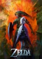 Illustration from E3 2009 depicting Link and Fi