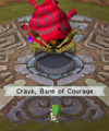 Link encountering Crayk within the temple