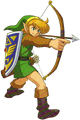 Link using the bow, artwork from the remake of A Link to the Past