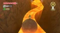 Navigating across lava on a large stone eyeball