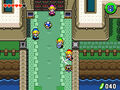 Four Links fighting Spiked Beetles outside of Hyrule Castle in the A Link to the Past stage