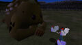 Medigoron watching the Cucco Lady juggle Cuccos in Ocarina of Time