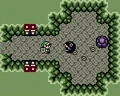 Link finding BowWow in Moblin Cave, as seen in Link's Awakening DX