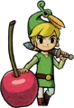 Link and Ezlo next to a cherry