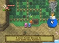 Link attempts to evade Shadow Link's Big Bomb