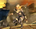 An official screenshot of Sheik on the Bridge of Eldin, from Smash Bros. DOJO!!