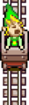 Link riding a High-Speed Cart in The Minish Cap
