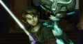 Midna and Link preparing to fight Ganondorf