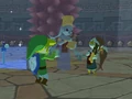Link, Laruto, and Medli performing the "Earth God's Lyric from The Wind Waker