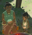Kiana and Kinov near a Cooking Pot