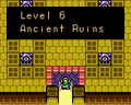 Link entering the Ancient Ruins from Oracle of Seasons