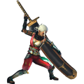 HW Recolor Impa White hair, pink hair ties Red recolor, teal feathers, golden triangles on her pant legs, teal leather binding on her shin and foot armor.