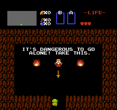 TLoZ Dangerous To Go Alone quote