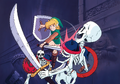 ALttP Link Fighting Stalfos Knights Artwork.png