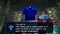 Link obtaining the Zora Tunic from King Zora in Zora's Domain.