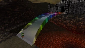 Once the Six Sages are awakened, Link is able to enter Ganon's Castle via the Rainbow Bridge
