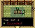 Dr. Left gives Link the Cuccodex in Oracle of Seasons