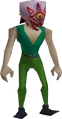 The Cursed Rich Man wearing the Mask of Truth in Majora's Mask