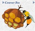 Concept art of a Courser Bee on a honeycomb.