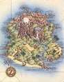 Artwork of Koholint Island from The Legend of Zelda: Link's Awakening — Nintendo Player's Guide by Nintendo of America
