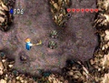 Zelda fighting Lowders in the canyon