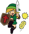 Artwork of Link with a Blade Trap from the Japanese NES port of The Legend of Zelda