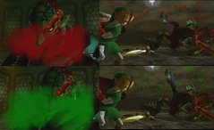 The long-running The Legend of Zelda franchise normally doesn't have blood in spite of its medieval theme, but Ocarina of Time is infamously known to break this rule by Nintendo
