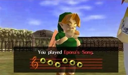 Link playing "Epona's Song" in Ocarina of Time