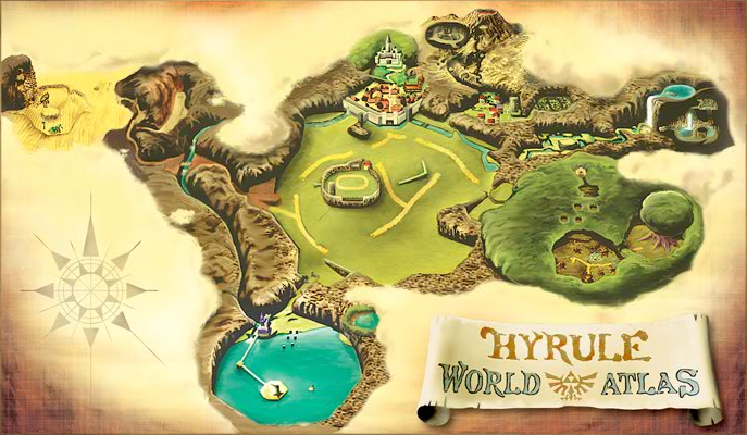 The Legend of Zelda: Ocarina of Time Hyrule World Map 