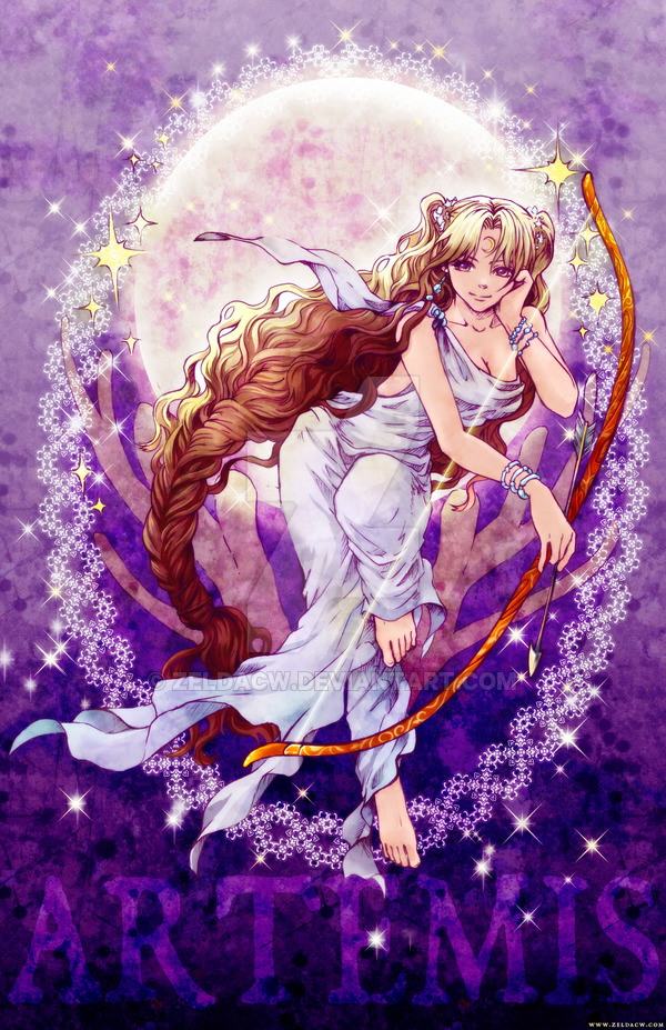 artemis goddess of the hunt and moon anime