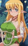 Tiffa with a harp