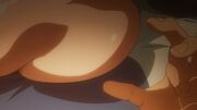 Henrietta's breast pressing against Saito