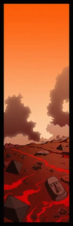 The Martian terrain as it appears in Battle of the Planets.