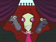 Invader Sqood performing a puppet show to entertain the Tallest.