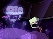 Dib yawns as Zim screams at him.