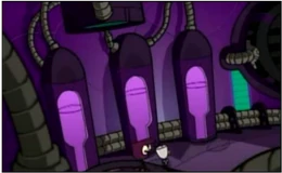  and  entering the teleporters.