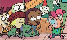 Girb normal human boy with friends