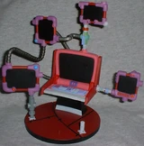 The display set in one of the many possible combinations it can be assembled.