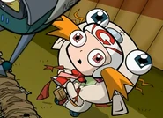 Moofy freed from the ground thanks to Zim.