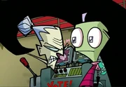 Miss Bitters glaring at Zim during their last known interaction in the series.