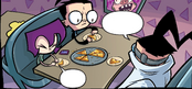 Membrane having dinner with his kids in the comics