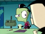 Zim staring at Dib in apprehension.