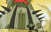 Zim arriving at the Fortress of Pain.