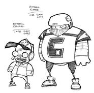 A Football Coach and Player from the unfinished episode, "Simon Says Doom".